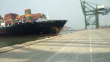 Cargo ship collides at port's pier
