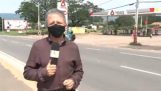 Collision of two motorcycles during news report