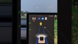 A Tesla autopilot confuses the moon with a traffic light