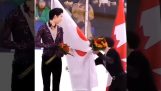 Emocionální pohyb kanadského sportovce