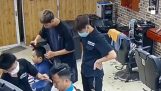 Barber accident