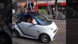 Electric car is converted into a hybrid