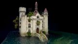 The diorama of an abandoned castle