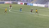 Own goal after successive blunders in women's football match
