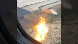 विमान इंजन को नुकसान के साथ उड़ान
