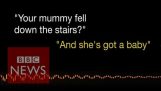 Počúvať 3 ročný tiesňového volania po tehotná mamička padá zo schodov