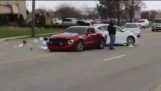 Mustang Crashes leaving Cars and Coffee Chicago