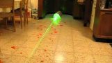 Výkonný zelené laserové ukazovátko