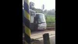 Bus and train crash