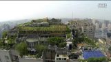 Ohromujúci pohľad z vtáčej perspektívy z Pekingu výškovej vily