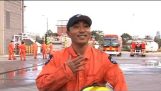 A Japanese joins the Australian fire brigade and responds to an interview